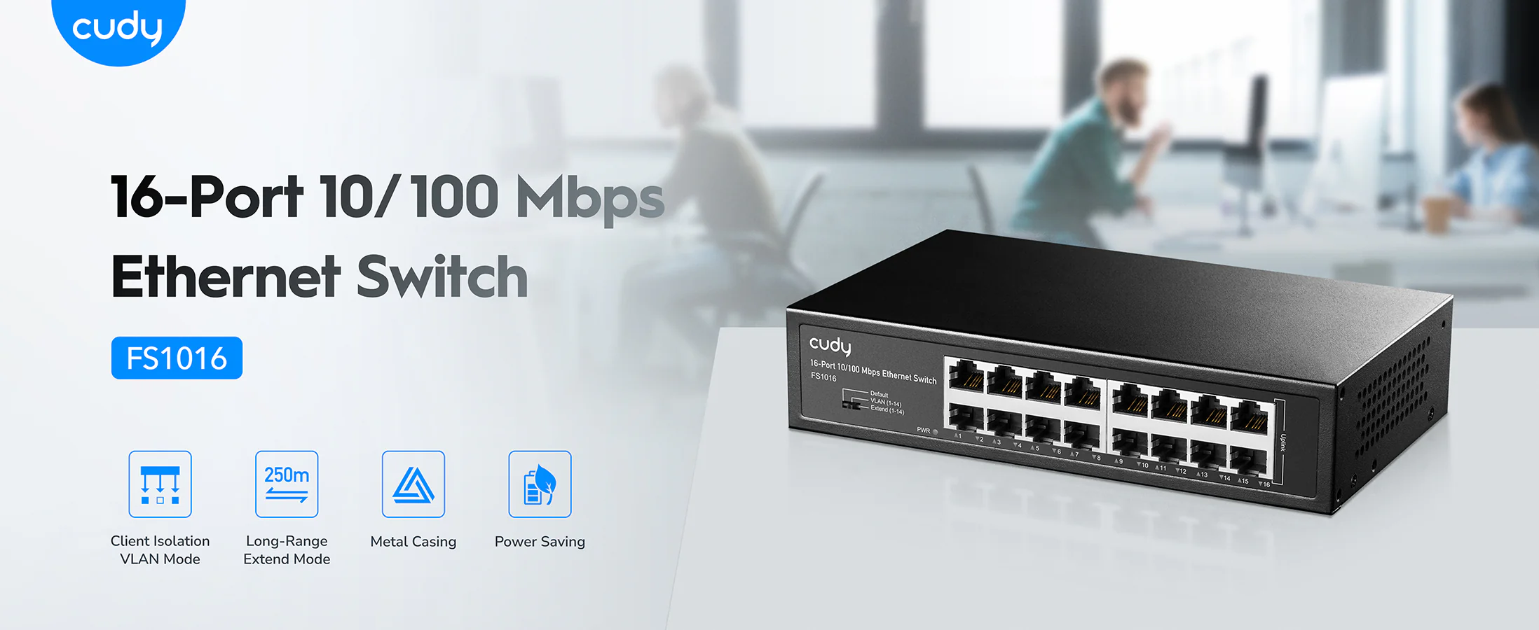 CUDY FS-1016 16-Port Metal Switch