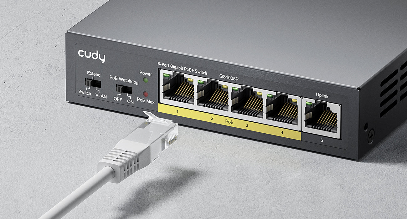 CUDY GS105P 5-Port Gigabit+PoE Switch