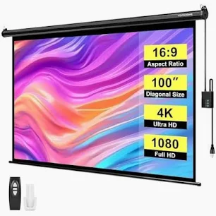 Projector Screen 200cmx200cm Wall Electric